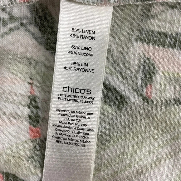Chico’s Blazer Botanical Print Fringe Linen Blend Open Jacket Size 1 Medium 8/10 - Picture 6 of 13